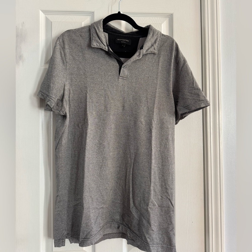 Banana Republic Men's Heather Gray Polo